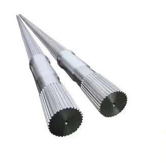 kualitas  Customizable Length Involute Inner Spline Twin Screw Extruder Shaft for Extrusion pabrik