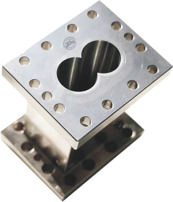 38CrMoAla Double Screw Extruder Barrel untuk Plastic Extrusion Mirror Finish Plastic Extruder Parts