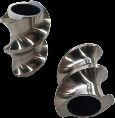 Zona Peleburan Bagian Ekstruder Sekrup Kembar 30° 45° 60° 90° Sudut Sekrup 71mm OD