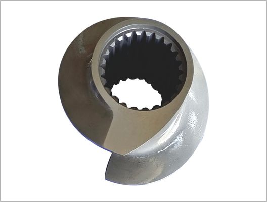 112mm Extruder Screw Elements 6542 Material For Big Food / Snacks Extruder Zsk Screw Element Nama Produk:112mm Extruder Screw Elements 6542 Material