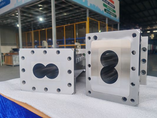 Zse75maxx Mesin Pelletizing Kompon Plastik Extruder Sekrup Ganda Elemen Sekrup Laras